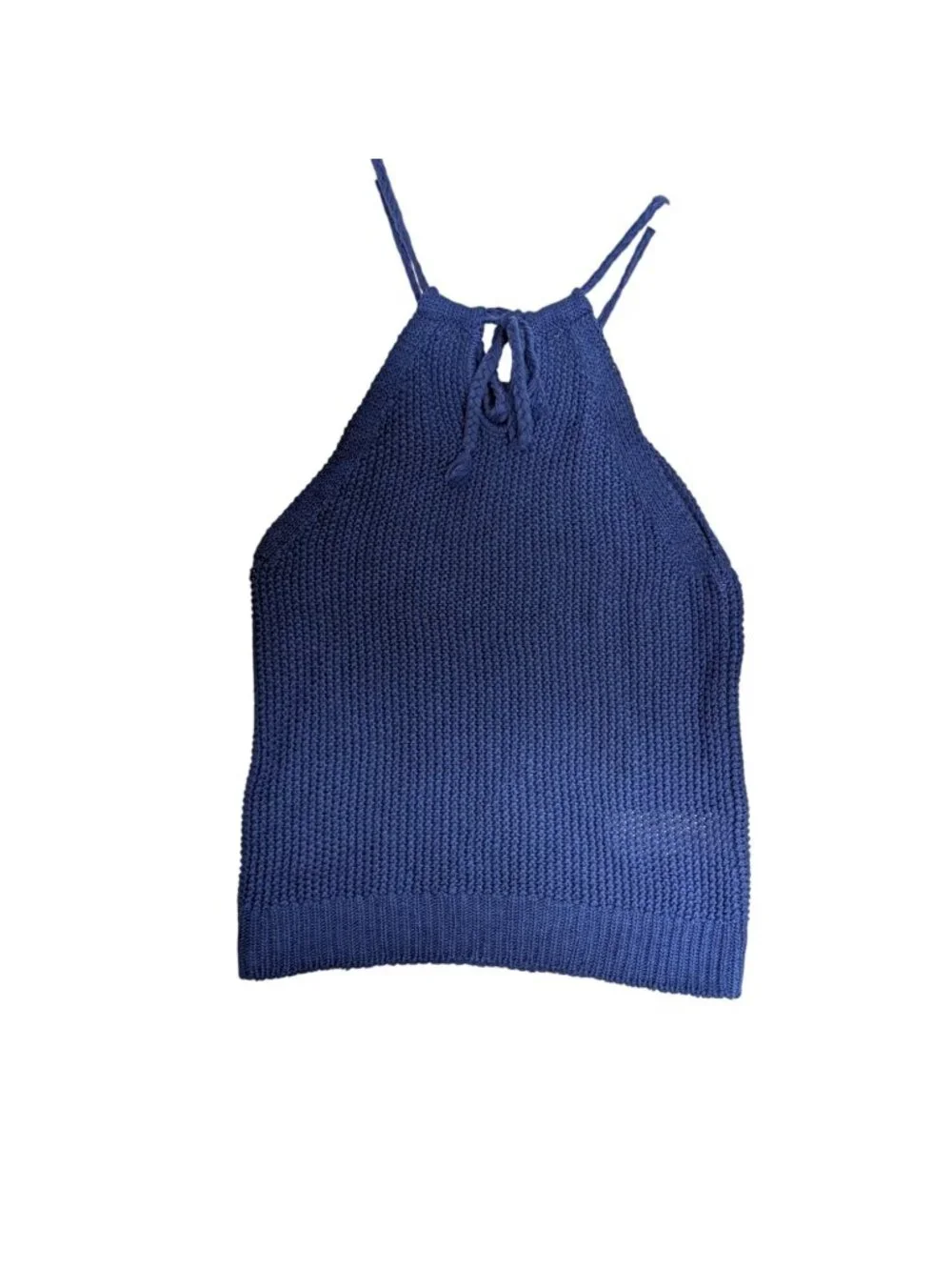 Tommy Bahama Paradise Sun Blue Halter Sweater Womens XXS Open Knit Lightweight - Picture 3 of 12